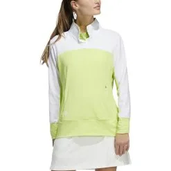 ADIDAS Women's Colorblock Quarter Snap Jacket -Shoes Sales Store adidas womens colorblock quarter snap jacket pulse lime 01 50851.1676589827