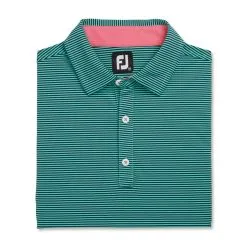 FootJoy Feeder Stripe Mix Stretch Pique Self Collar Polo -Shoes Sales Store footjoy feeder stripe mix stretch pique self collar polo navy sea green 04 25401.1673901803