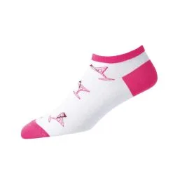 FootJoy Women's ComfortSof Low Cut Martini Print Fashion Sock -Shoes Sales Store footjoy womens comfortsof low cut martini print fashion sock white pink 01 69185.1671653580