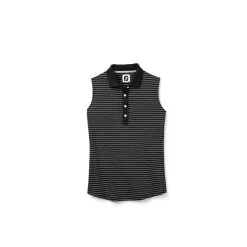 FootJoy Women's Sleeveless Pinstripe Polo -Shoes Sales Store footjoy womens sleeveless pinstripe polo black 01 64595.1633122943