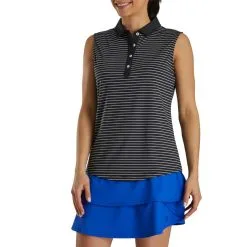 FootJoy Women's Sleeveless Pinstripe Polo -Shoes Sales Store footjoy womens sleeveless pinstripe polo black 02 37872.1633122943