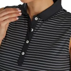 FootJoy Women's Sleeveless Pinstripe Polo -Shoes Sales Store footjoy womens sleeveless pinstripe polo black 04 66089.1633122943