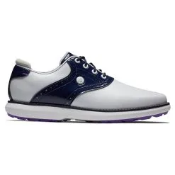 FootJoy Women's Traditions Spikeless Golf Shoes -Shoes Sales Store footjoy womens traditions spikeless golf shoes white navy 01 67765.1676581101
