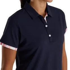 FootJoy Women's Watercolor Trim Polo -Shoes Sales Store footjoy womens watercolor trim polo navy 04 63599.1676584497