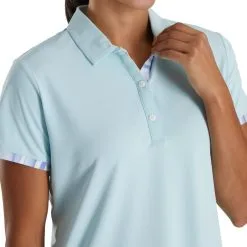 FootJoy Women's Watercolor Trim Polo -Shoes Sales Store footjoy womens watercolor trim polo sky 04 89601.1676588358
