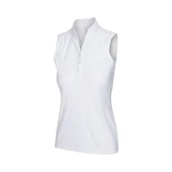 Greg Norman Women's Heathered Dot Sleeveless Polo -Shoes Sales Store greg norman womens heathered dot sleeveless polo white 01 43506.1651765028