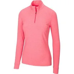 Greg Norman Women's Peached Heather 1/4 Zip -Shoes Sales Store greg norman womens peached heather 1 4 zip field poppy heather 01 01802.1633111170