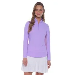 IBKUL Mini Check Long Sleeve Zip Mock -Shoes Sales Store ibkul mini check long sleeve zip mock lavender 01 75550.1676595516