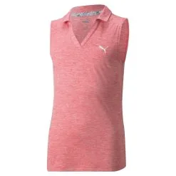 Puma Junior Girls Heather Polo -Shoes Sales Store puma junior girls heather polo rapture rose heather 01 52767.1660831678